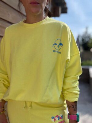 Sweat shirt crew Byron bay yellow
